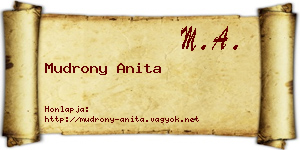 Mudrony Anita névjegykártya